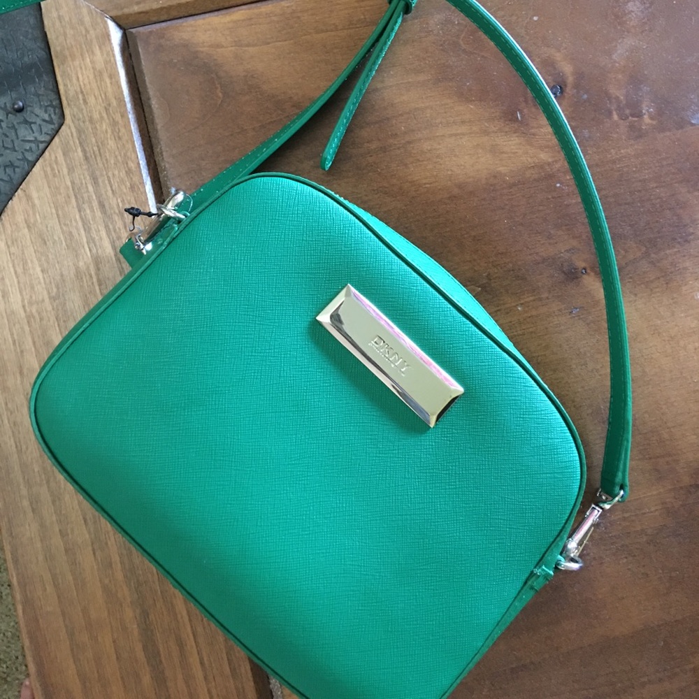 DKNY saffiano leather mini crossbody camera bag